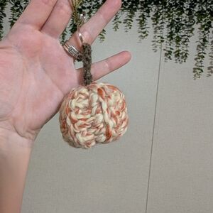 Crocheted Pumpkin Keychain